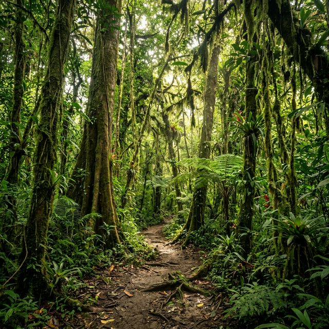 Dense tropical rainforest trail